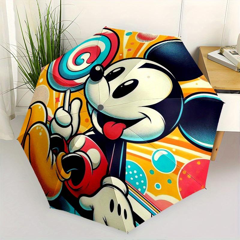 

Mickey Mouse,Lollipop Themed Automatic Opening and Closing Folding Umbrella, Reinforced 8 Ribs, Compact Travel Design, Fashionable Folding U