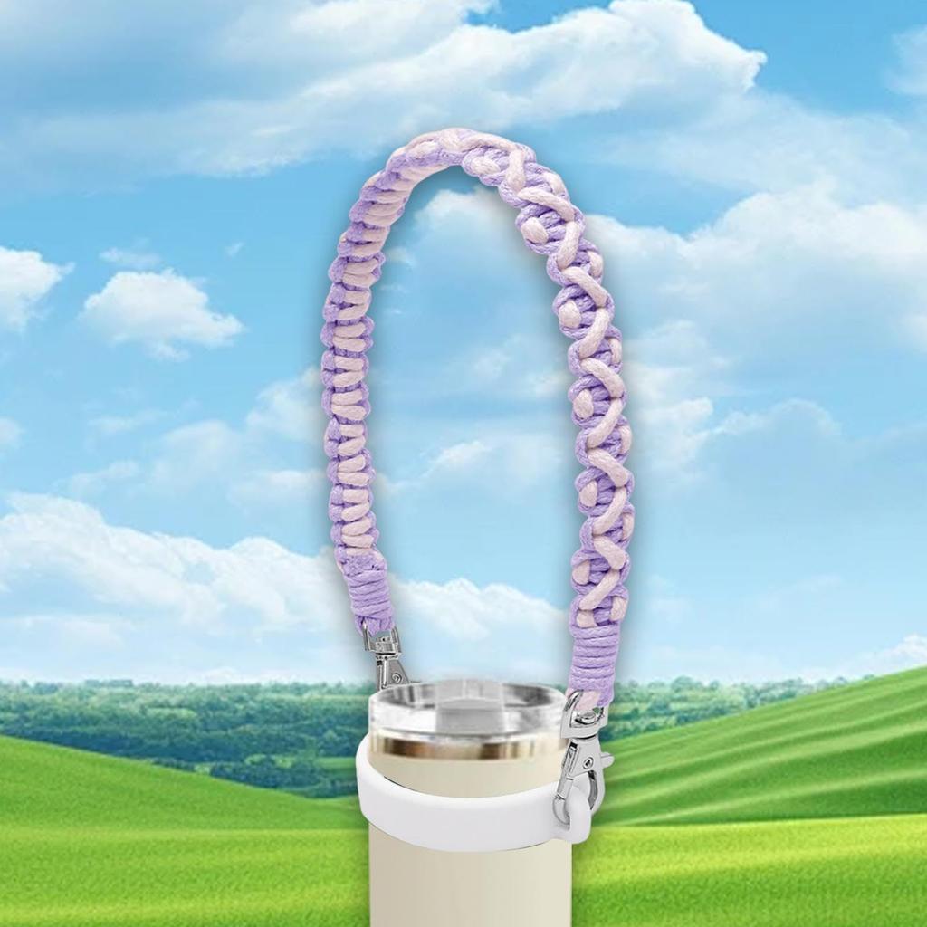Silicone Water Bottle Handle Strap Water Tumbler Strap Portable Coffee Mug Sling Water Bottle Lanyard for Travel Outing Gym