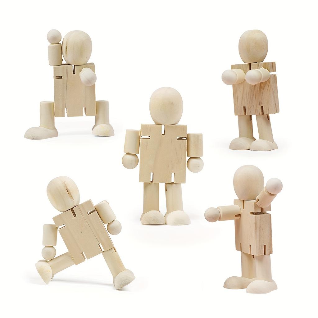 Wooden Figures DIY Doodle Wooden Man Wooden Crafts Figures Crafts Ornaments