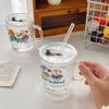 400 ml Kawaii Glas Wasser Flasche Nette Kaffeetasse Tumbler Tragbare Milch Blase Tee Bier Saft Tasse Mit Deckel Stroh drink Geschenk
