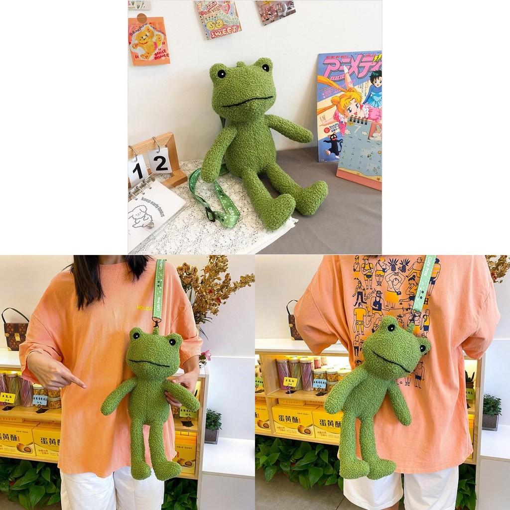 Plush Crossbody Frog Bag Doll Shoulder Cute Cartoon Toy Backpack Birthday Gift