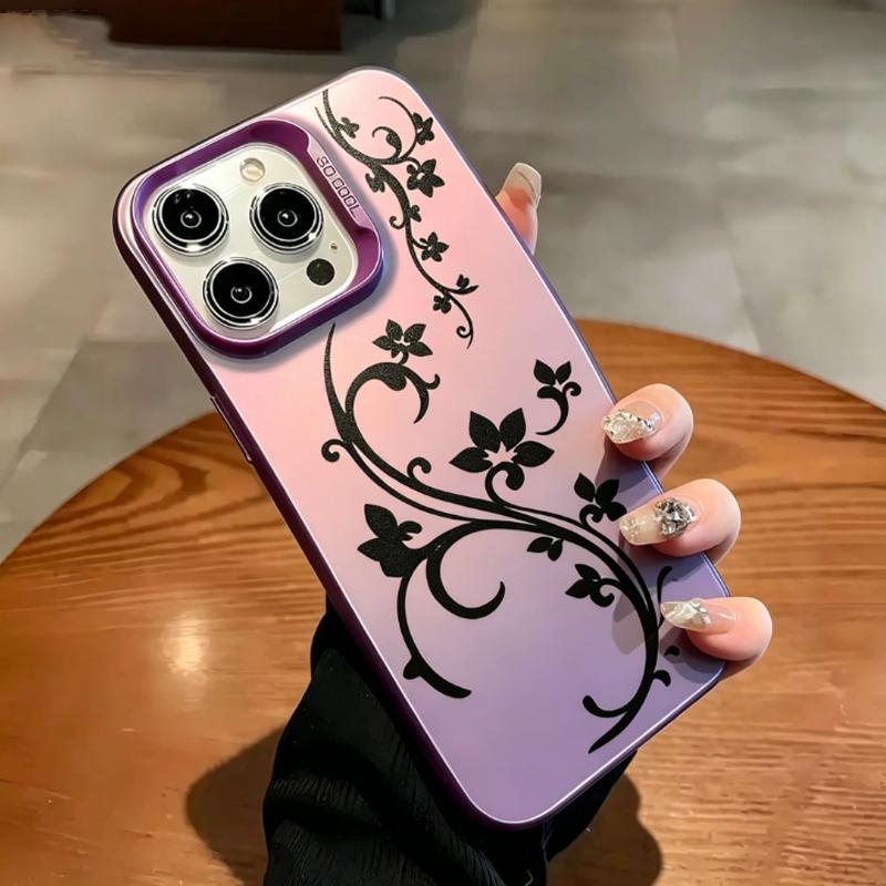 Minimalist Elegant Floral Vine Phone Case For iPhone 17 11 12 13 Pro Max 15 16 17 Plus 16E 17 Air X XR Shockproof Back Cover