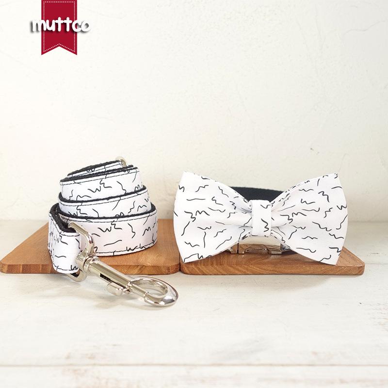 MUTTCO Dog Collar, Leash, and Bow Tie Set UDC-088 Extra Small