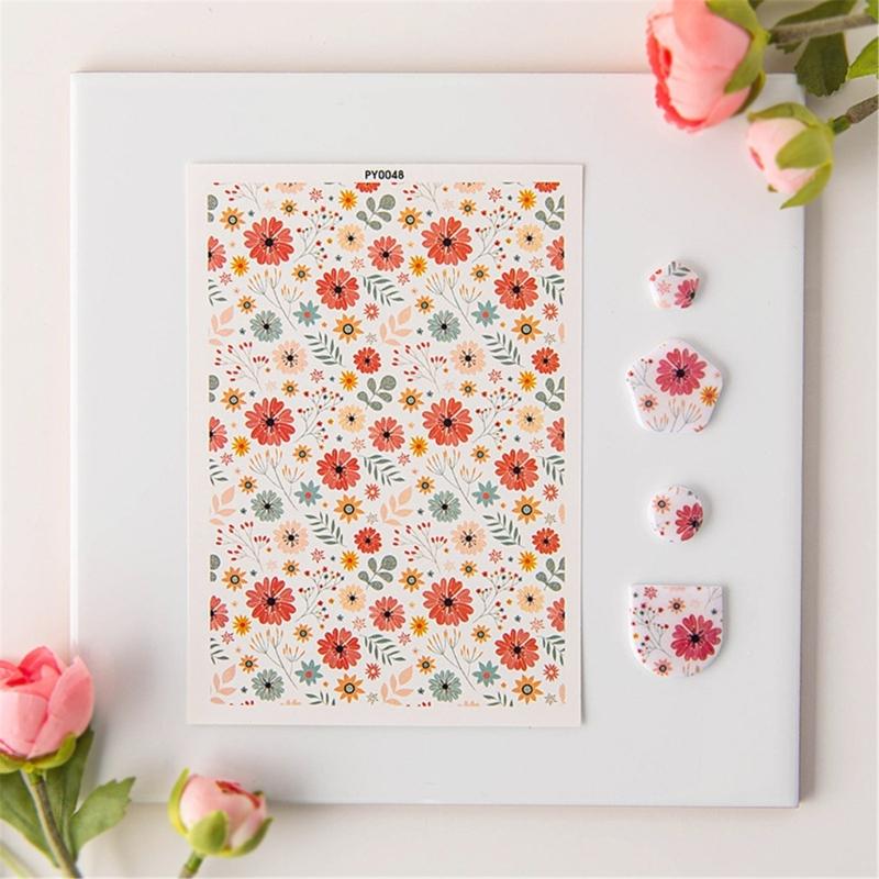 Ton Aquarell Transferpapier DIY Drucken Blume Blatt Papier Keramik Schmuck Ohrringe Keramik Druckwerkzeug Handgefertigt