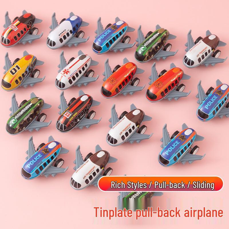 Mini Alloy Pull-Back Gliding Jet: Cartoon Airplane Toy Model for Kids