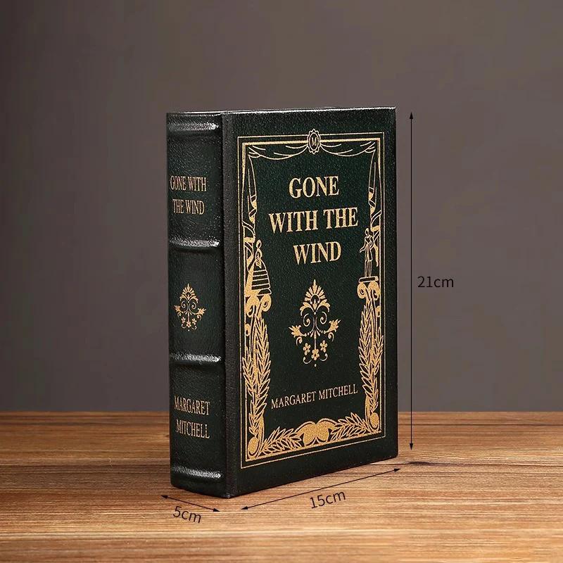 English wooden fake book Art Ornaments Luxury European retro fake book storage box Photography props home decoration Accessories