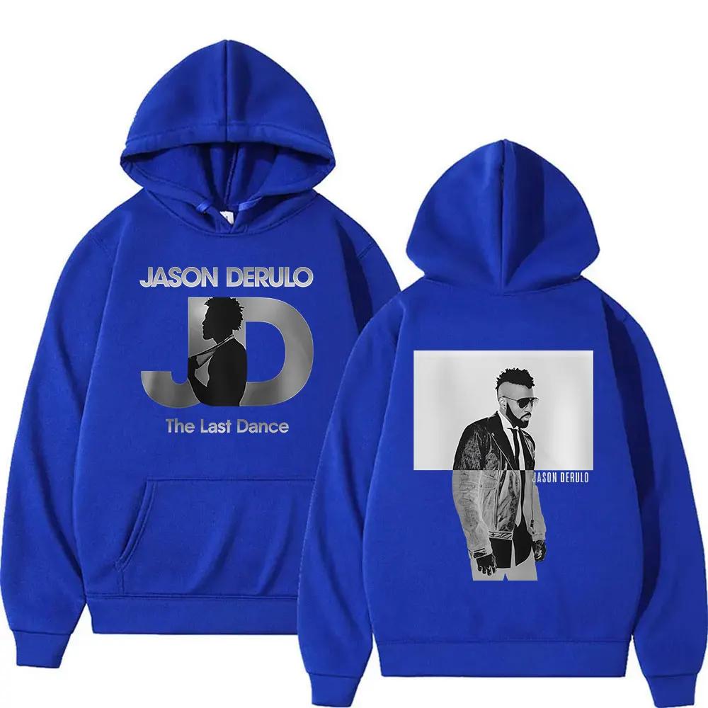 Jason Derulo The Last Dance World Tour 2026 Neuer Hoodie Herren Hip Hop Mode Lockerer Fleece Pullover Sweatshirt Gothic Streetwear S white