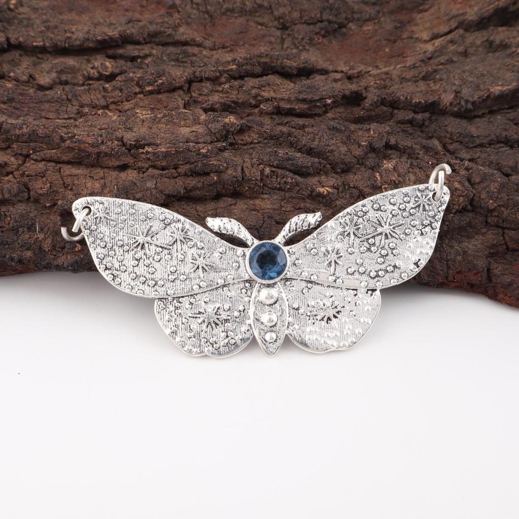 London Blue Topaz Pendant, 925 Solid Sterling Silver Gemstone Jewelry, Handmade Pendant, For Thanksgiving