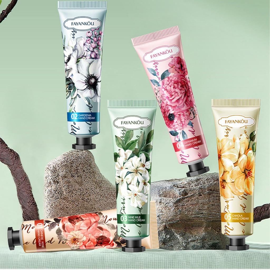 5 Paket Flower Essence El Kremi Serisi Nemlendirici ve Nemlendirici Sonbahar ve Kış Kuru ve Çatlak Onarıcı El Kremi