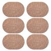 Set of 6 Oval Woven Placemats Heat Resistant Washable Table Mats for Dining Kitchen Tabletop Protection 12x18 Inch