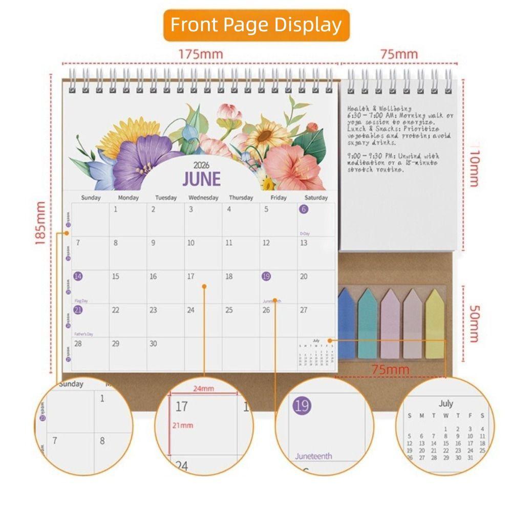 Decorative Desktop Calendar Stable Support Custom Planner Paper Calendar Desktop Placement