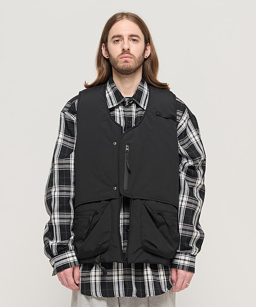 Cargobros Cb Quilted Multi-Pocket Padded Vest (Black)