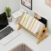 Yousheng Solid Wood Bookshelf, Desktop Book Rack with Triangular Support, Tilted Design Book Display Stand, Simple Book Storage Rack for Home Office