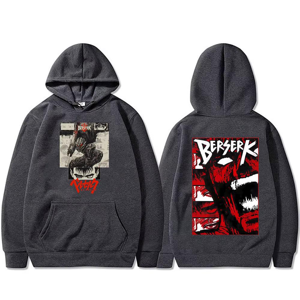 Anime Berserk Guts Hoodie Retro Manga Skull Knight Gatsu Griffith Zodd Sweatshirt Men Women Casual Hoodies