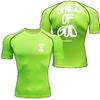 Summer Men Compressed Shirt Sports Quick Drying Fitness T-shirt Tight Faith Inspired" Back Print Jersey - Stretchy Short Sleeve