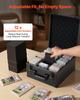 Graded Card Case 3 Row 150 PSA Slab Storage Box with Secure Lock, Baseball Sports Trading Cards Holder Collector with 12 Dividers, Key, Holds 100 SGC