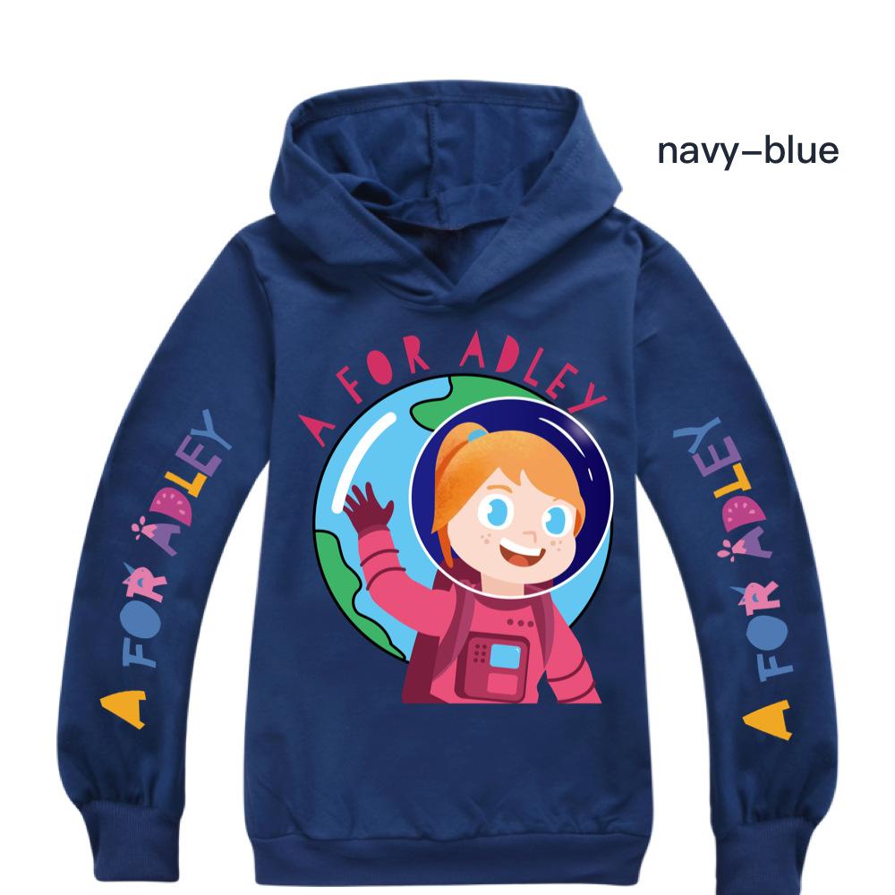 A for Adley Cartoon Casual Fashion Hooded Sweatshirt for Boys and Girls in Autumn and Winter, Warm Sports Hoodie