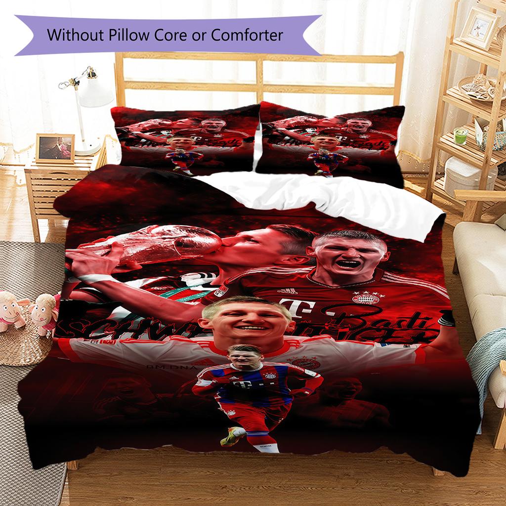 FCB Pattern Bedding Quilt Set Quilt Cover Pillowcase Home Decoration Birthday Gift (1 * duvet cover + 2 * pillowcase, without core)