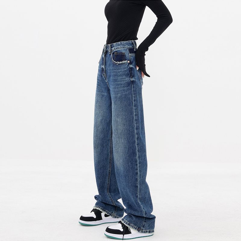 

mm Retro Gradient Wide Leg Loose Mop Denim Blue XL