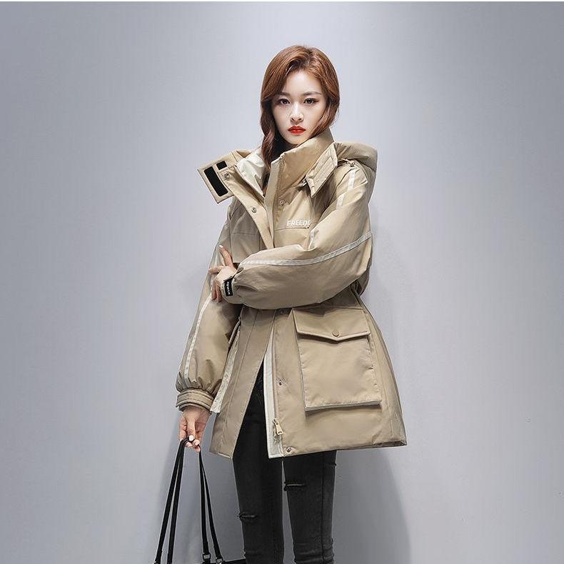 

Trendy Womens Long Padded Coat Warm Workwear Parka Jacket Slim Fit Winter Cotton Outerwear Fashion M хакі