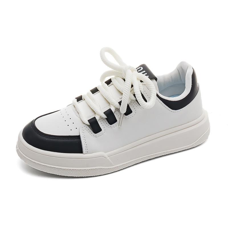 Leather Women's Shoes White Shoes Spring and Autumn New All-Matching Casual Sports Shoes Women's Platform Sneakers Women