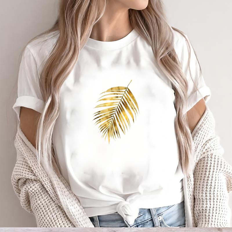 Summer T-shirt with Cute and Stylish Prints, Short-sleeve Trendy Daily Wear for Women.