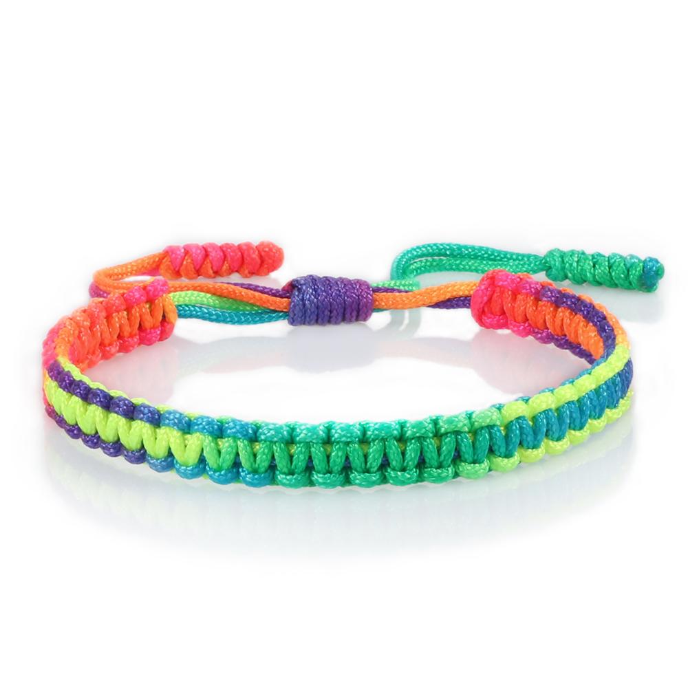 Multicolor Handmade Woven Nylon Rope Bracelet Mixed Color Knitted Chain Bangles For Men Women Adjustable Friendship Yoga Jewelry