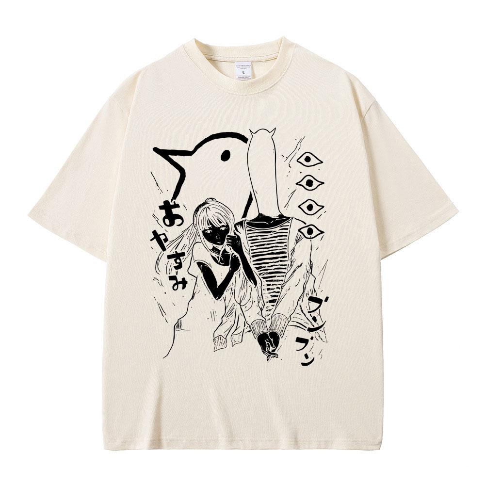 Anime Oyasumi Goodnight Punpun Graphic Tshirt Men Women Clothing Casual Cotton Vintage T Shirts Mens Manga Oversized Tshirts