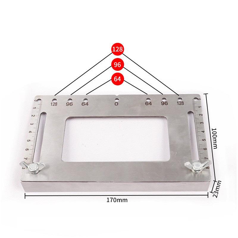 

ALLSOME Ручка пробивания отверстий Инструмент для деревообработки Шкаф для установки дверцы шкафа Вспомогательный инструмент для установки ручки из нержавеющей стали серебряный
