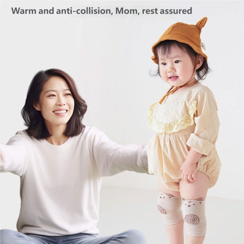 3/6 Pairs Kids Knee Pads Thick Padding Impact Protection Elastic Fit Comfortable for Baby Learning to Walk