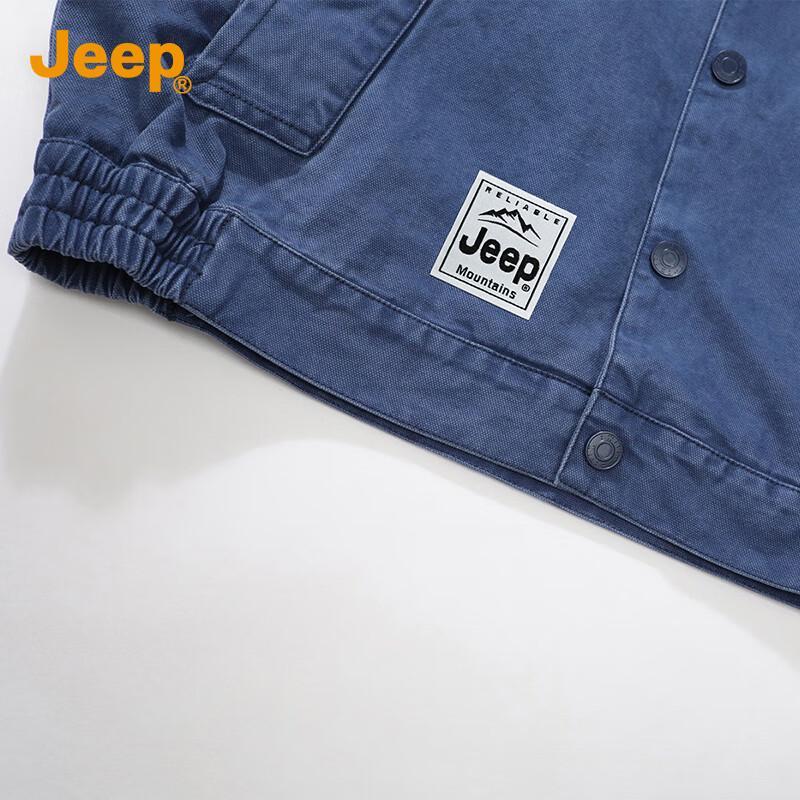 Jeep Men's Contrast Collar Cotton Casual Jacket