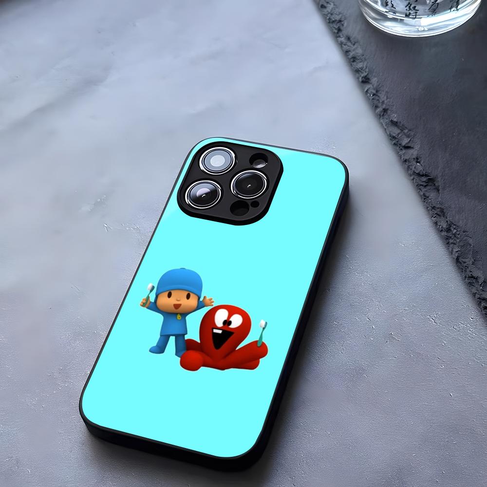 Cartoon P-Pocoyos Cute Phone Case Tempered Glass For IPhone 17 13 14 16 12 15 11 Pro Max Plus Mini X XR SE2020 Coque