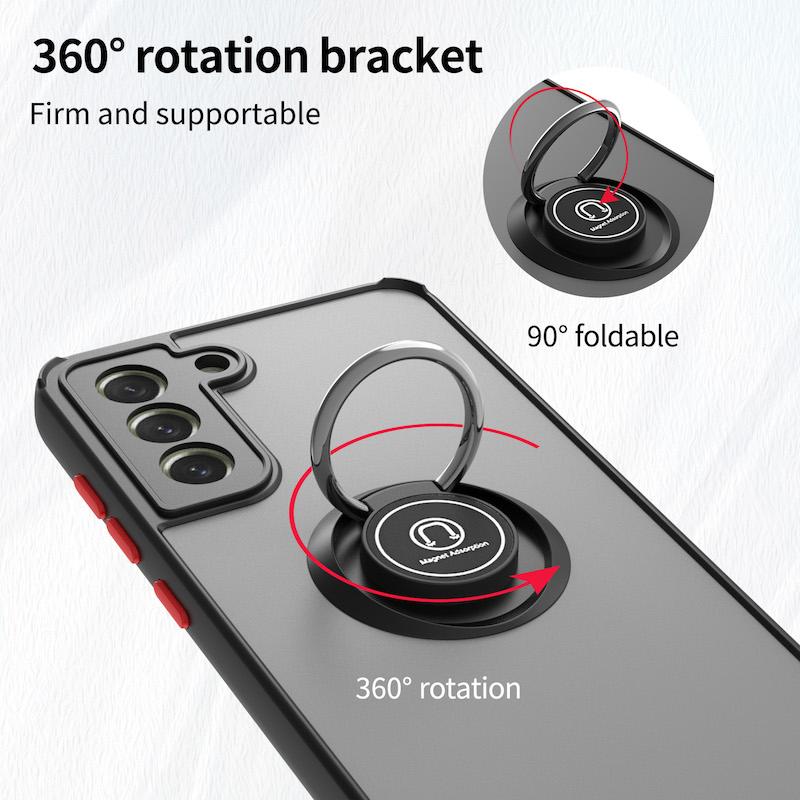 Magnetic Ring Matte Anti-fall Phone Case For Samsung Galaxy S22 Ultra S21FE S20 S8 S9 S10 Plus Note 20 10 9 8 A03 Bracket Cover