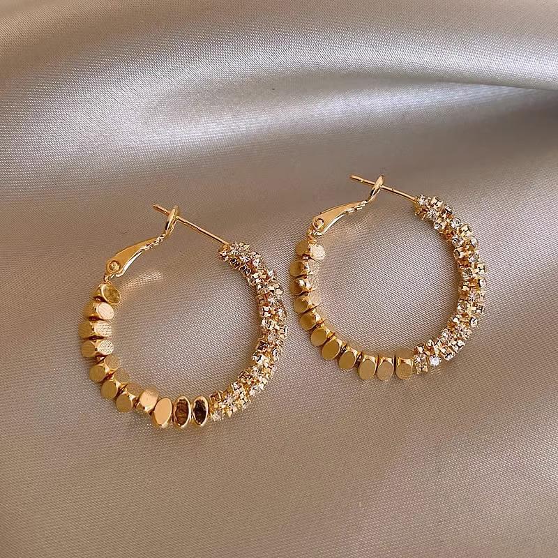 Ear Clips with Elegant Long Fringed Earrings, 925 Silver Pin Earrings, Ear Jewelry