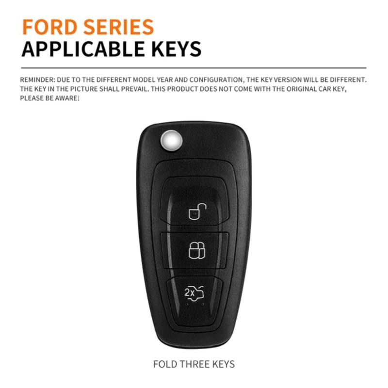 Car Flip Key Case Cover Fob Shell For Ford Ranger C-Max S-Max Focus Galaxy Mondeo Transit Tourneo Custom Auto Remote Accessories