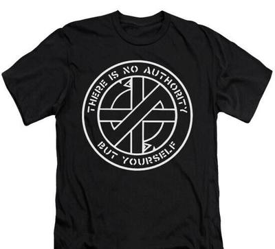 Crass Non c'è autorità T-Shirt , Indie Rock Punk Gotico Maglietta Unisex