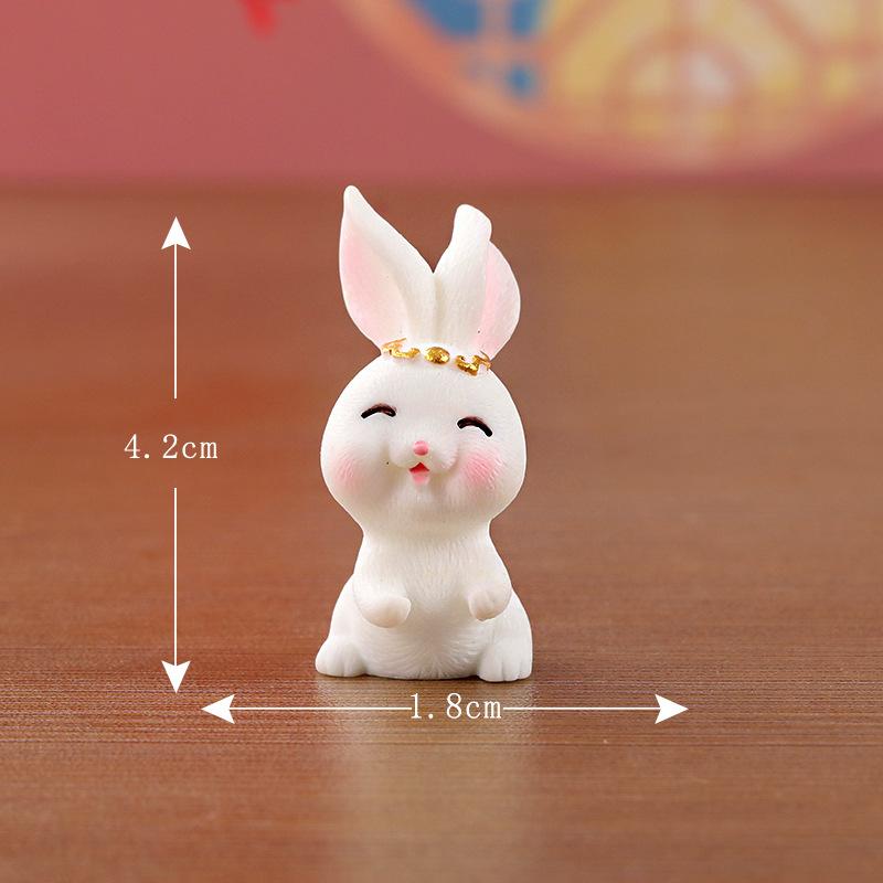 Cute Micro-landscape Mid-Autumn Festival Little Rabbit MooncakeGarden Decoration AccessoriesDesktop Car Resin Small Ornaments