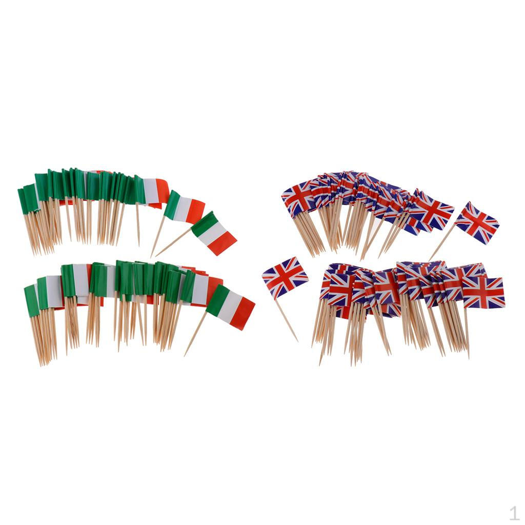 Flag Toothpicks Decorative Party Food Decorations for Sandwiches, Burgers, Cupcakes