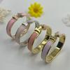 H Letter 12MM Enamel Titanium Steel Bracelet - European & American Fashion Bangle