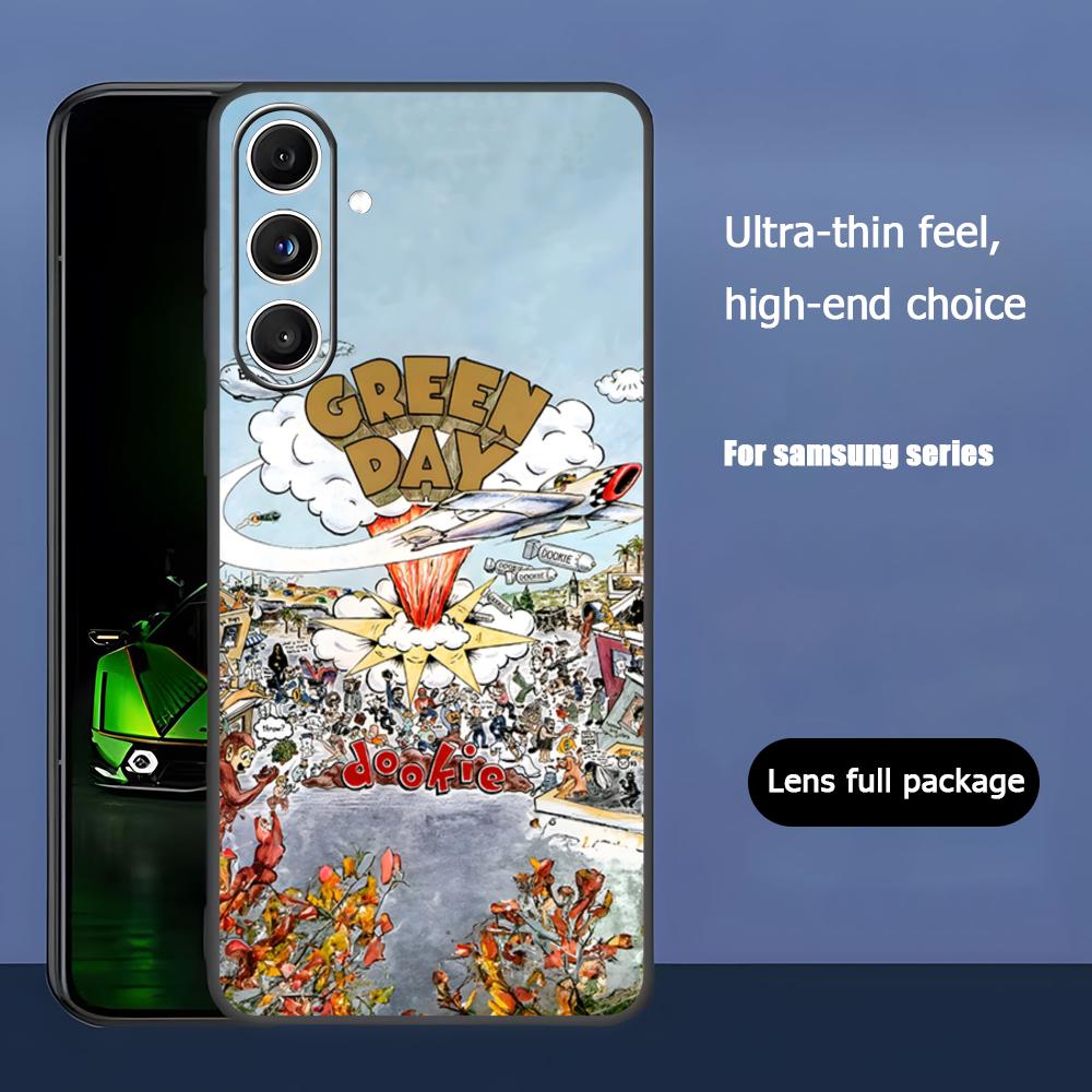 Hot Green Day Band Cool Phone Case For Samsung Galaxy S25 S24 S23 S22 S21 S20 Plus Ultra Note20 Soft Black