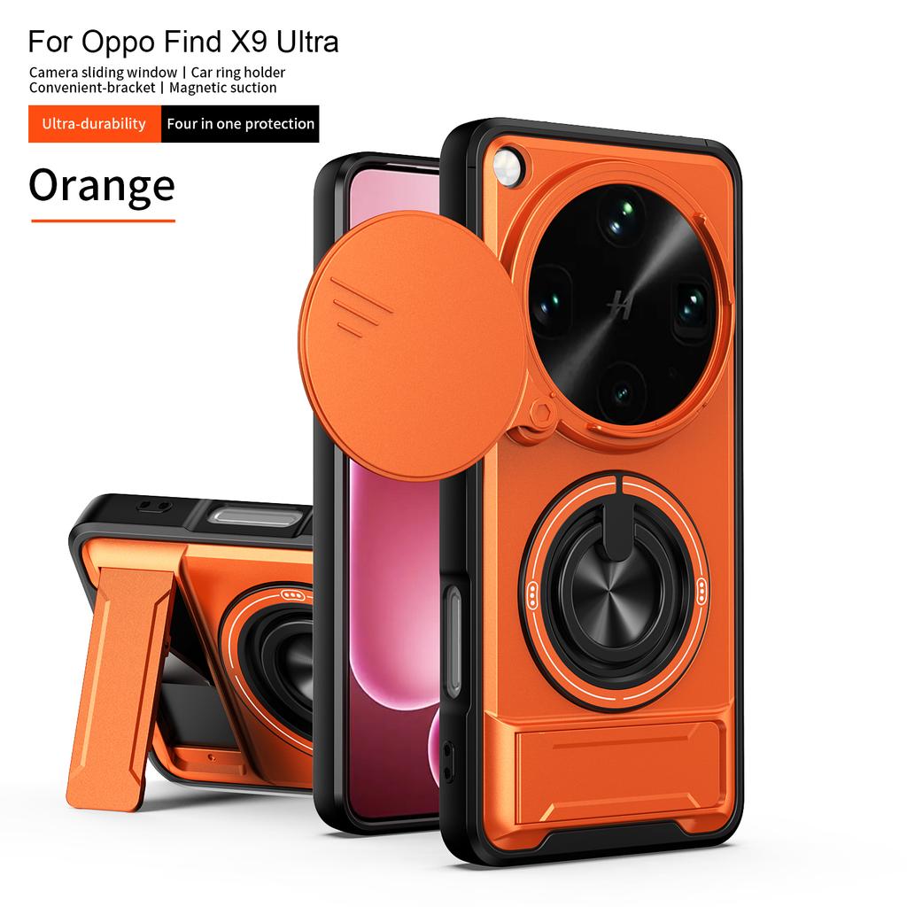 Custodia per OPPO Find X9 Ultra con Supporto Magnetico Protezione Scorrevole per Fotocamera per OPPO Find X8 X9 Pro 5G Cover Corazzata Antiurto per Telefono