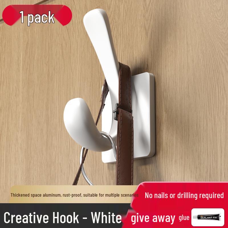 No-Drill Wall & Door Clothes Hook/Rack for Entryway