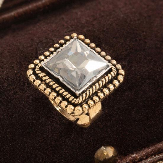 Fashion Women Rhinestone Geometry Earrings/Rings, Vintage Water Drop Earrings/Square Rings, Elegant Earrings/Rings for Women Party