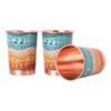 Copper Printed Design 250ML Water Glass with Rust Proof Protection for Home and Office Use Ayurveda and Yoga Health Benefits Glass Set of 6
