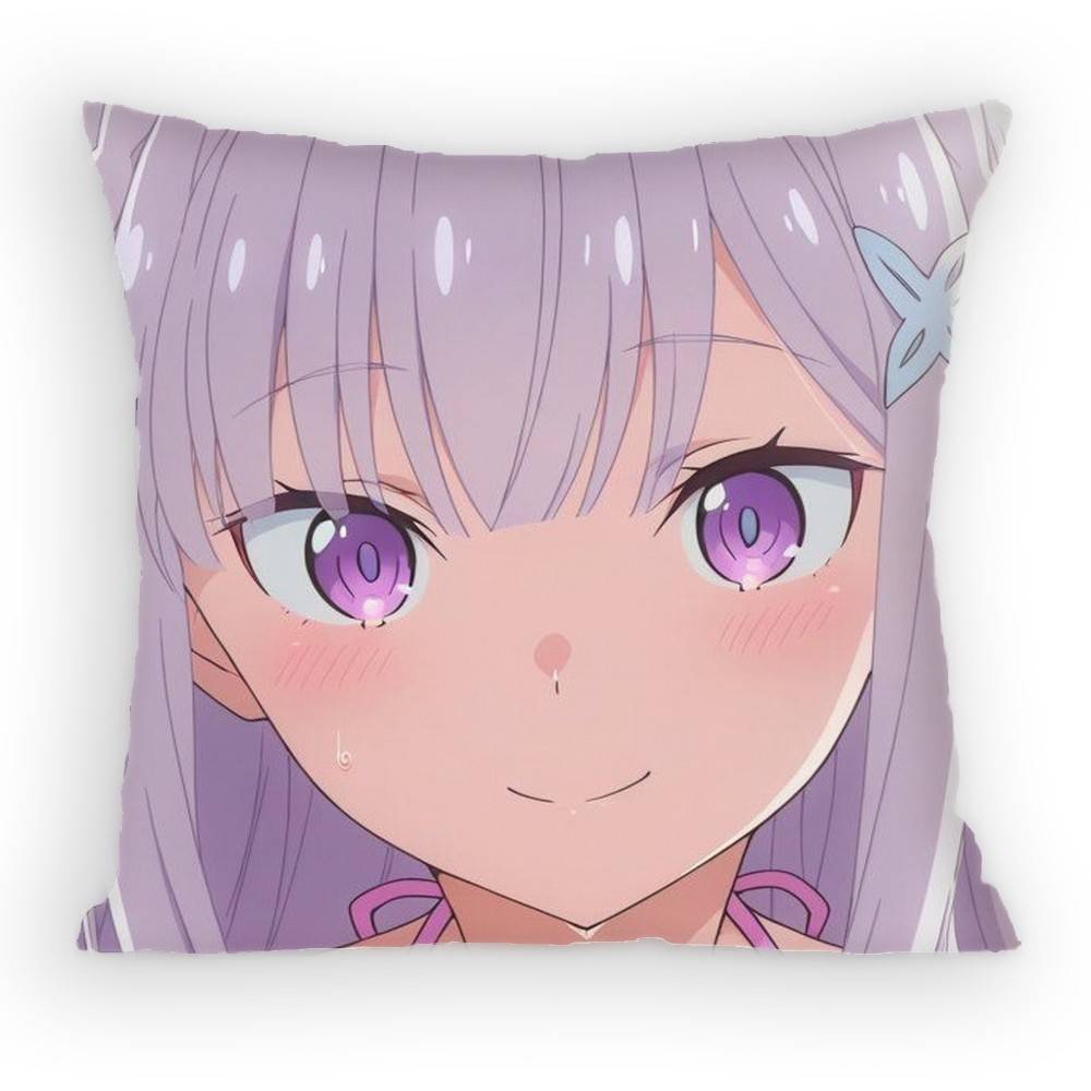 re zero infinity Emilia Cute Anime GGirl Pillow Case Sofa Living Room BedroomHeadboard Backrest Cushion Square Cushion Nap Time