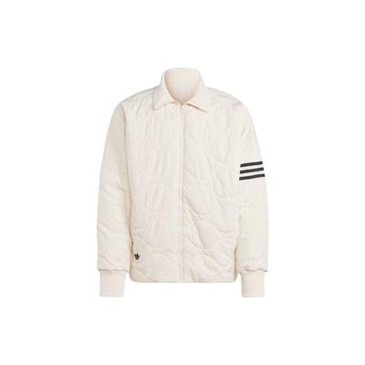 Originals Trifoglio Stampa Logo Solido Giacca di Cotone con Collo Alto Uomo Giacca Bianco Sporco HS1581