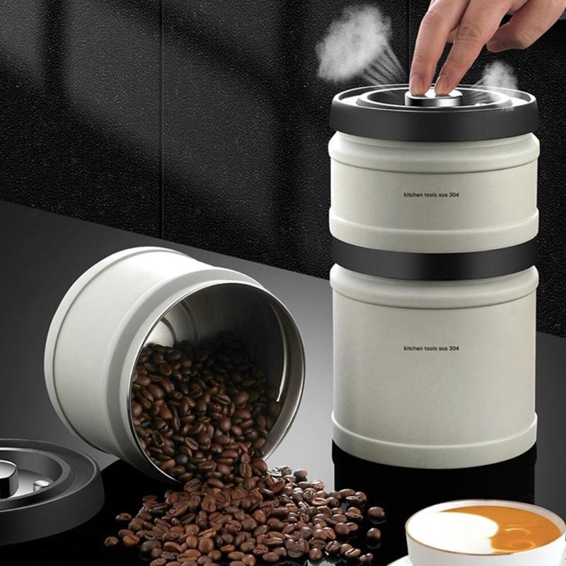 Stainless Steel Airtight Coffee Bean Container for Grounds Tea Sugar Nut Beans