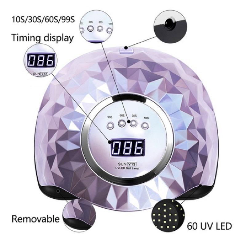 Leistungsstarke 60 LEDs LED Nagellampe zum Trocknen von Gel-Nagellack, Schwachstrommodus, Smart Sensor, professionelle Maniküremaschine für Nailart-Salons