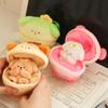 Dog Egg Series Plush Bag Key Pendant Dog in The Bag Candy Color Soft Funny Cartoon Dolls Birthday Gifts for Kids Girls