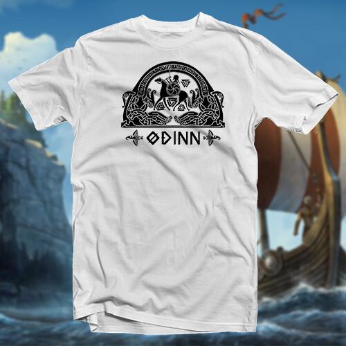 Хлопковая футболка Odin #1 Руна скандинавского викинга Саксонский оберег Магический языческий символ Унисекс Футболка XXXXL